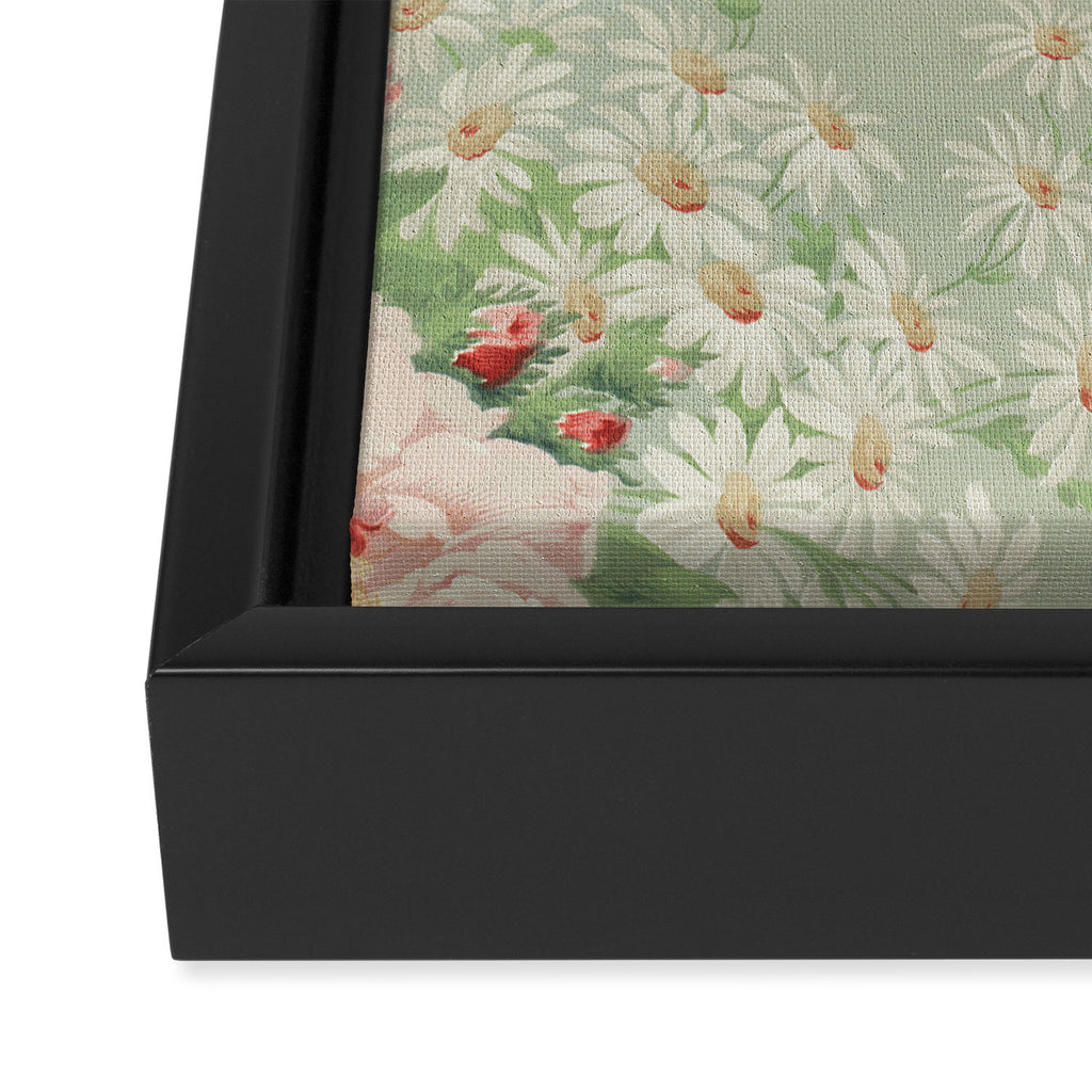 Vintage Botanical Fabric Pattern Framed Canvas Print Gallery Image 3