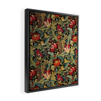 Vintage floral pattern (1918) Red Tulips Green Leaves Framed Canvas Print Gallery Image 2