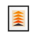 Vintage Scandinavian Orange Geometric Triangle Pattern Framed Art Print Gallery Image 5