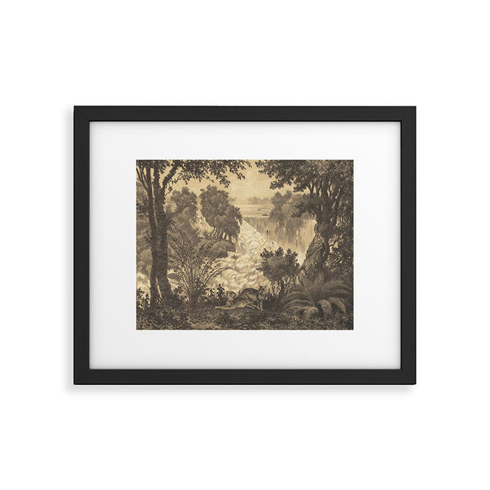 Voyage exploration en Indo-Chine-1873-Antique Landscape Tropical Jungle Tiger Framed Art Print Gallery Image 1