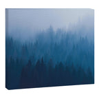 Watercolor Effect Colorful Blue Ombre Misty Pine Forest Canvas Print Gallery Image 12