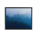 Watercolor Effect Colorful Blue Ombre Misty Pine Forest Framed Canvas Print Gallery Image 2