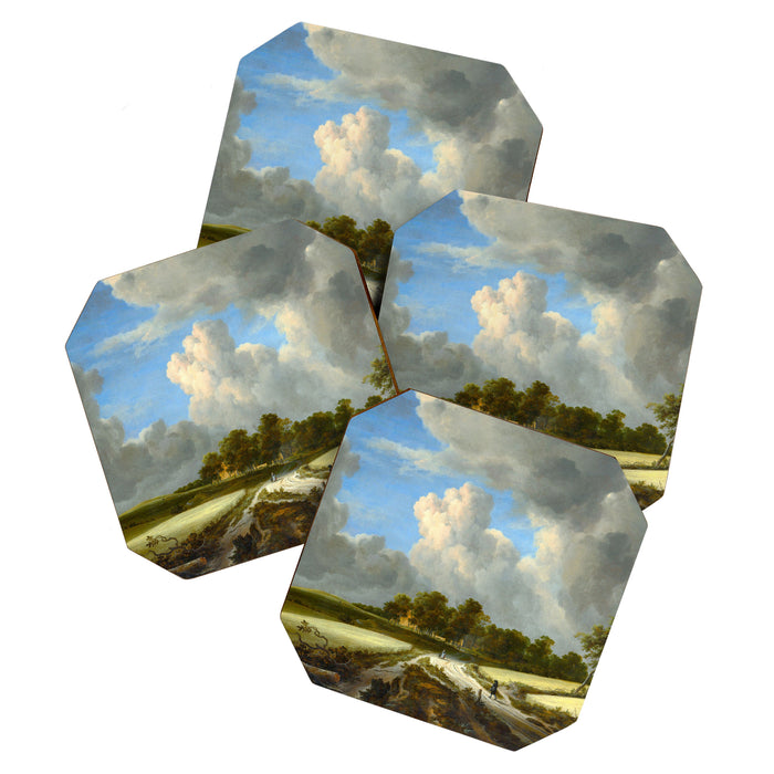 Wheat Fields by Jacob van Ruisdael landscape oil painting Coaster Gallery Image 1