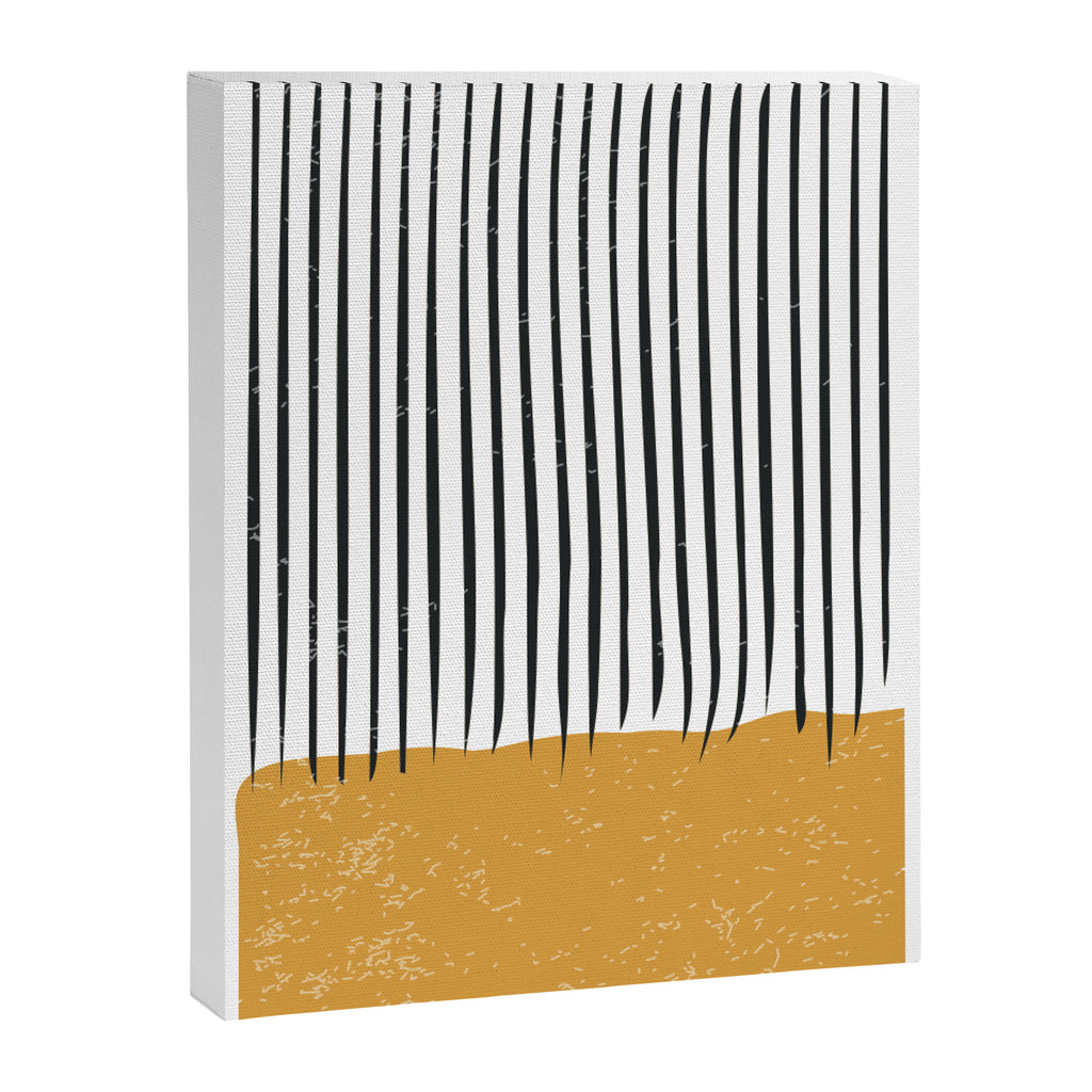 (White Background) Mid Century Modern Minimalist Rothko Inspired Color Field With Lines Geometric Style  Canvas Print Gallery Image 6