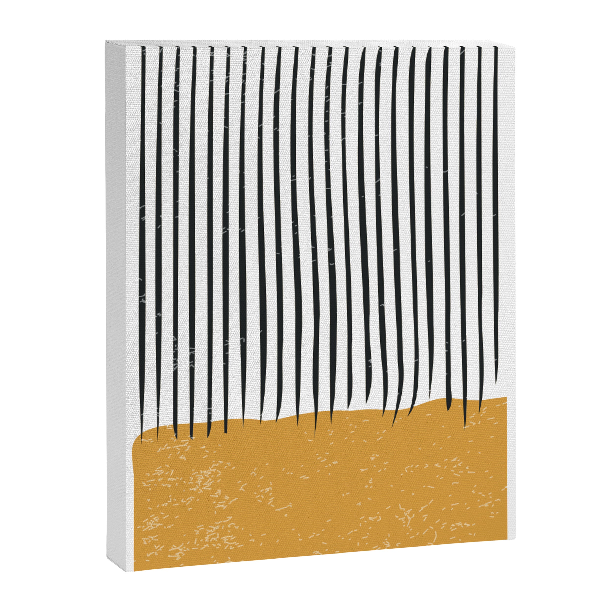 (White Background) Mid Century Modern Minimalist Rothko Inspired Color Field With Lines Geometric Style  Canvas Print Gallery Image 6