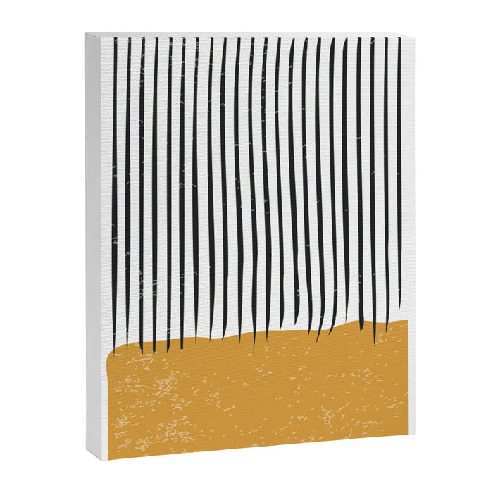 (White Background) Mid Century Modern Minimalist Rothko Inspired Color Field With Lines Geometric Style  Canvas Print Gallery Image 1