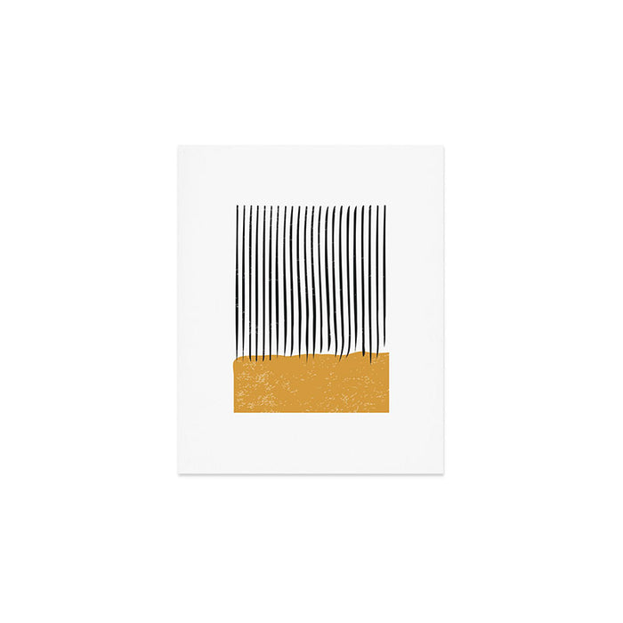 (White Background) Mid Century Modern Minimalist Rothko Inspired Color Field With Lines Geometric Style  Art Print Gallery Image 1