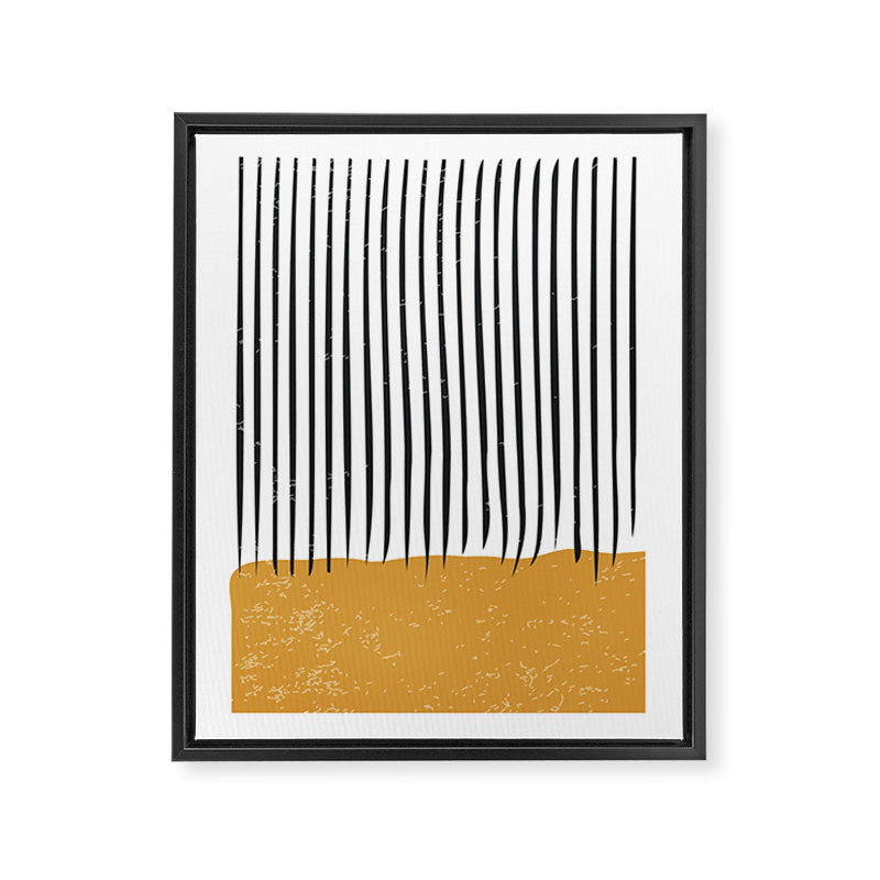 (White Background) Mid Century Modern Minimalist Rothko Inspired Color Field With Lines Geometric Style  Framed Canvas Print Gallery Image 6