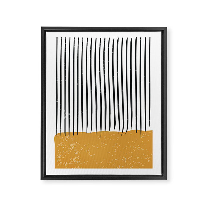 (White Background) Mid Century Modern Minimalist Rothko Inspired Color Field With Lines Geometric Style  Framed Canvas Print Gallery Image 1