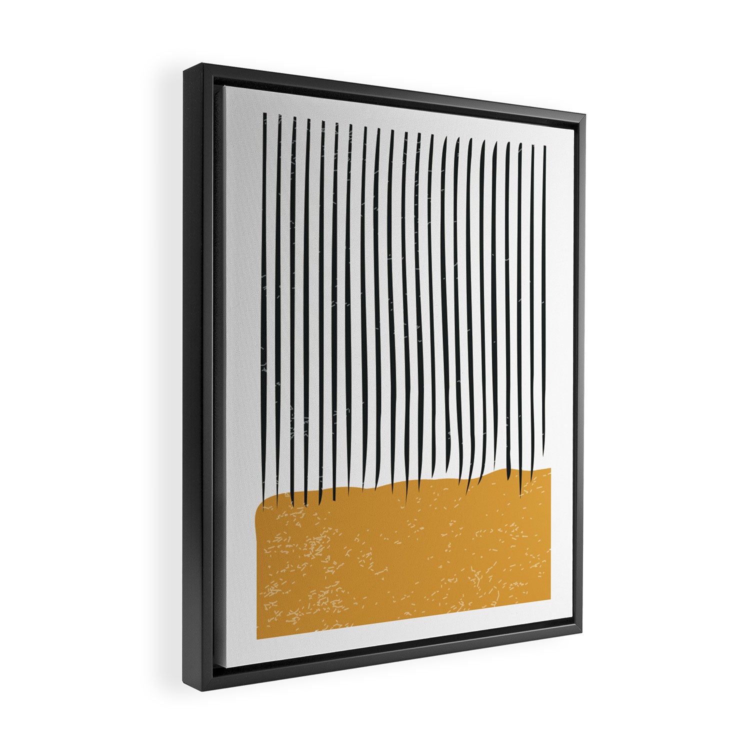 (White Background) Mid Century Modern Minimalist Rothko Inspired Color Field With Lines Geometric Style  Framed Canvas Print Gallery Image 2