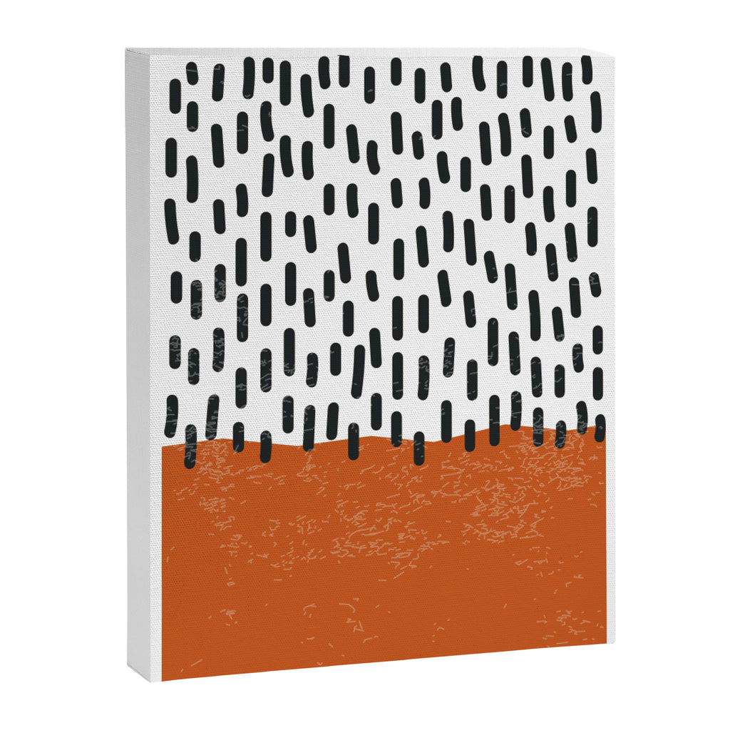 White Background Mid Century Modern Minimalist Rothko Inspired Color Field Red Rain With Lines Geometric Style Canvas Print Gallery Image 6