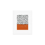 White Background Mid Century Modern Minimalist Rothko Inspired Color Field Red Rain With Lines Geometric Style Art Print Gallery Image 1