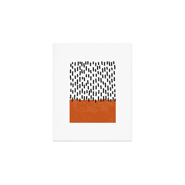 White Background Mid Century Modern Minimalist Rothko Inspired Color Field Red Rain With Lines Geometric Style Art Print Gallery Image 1