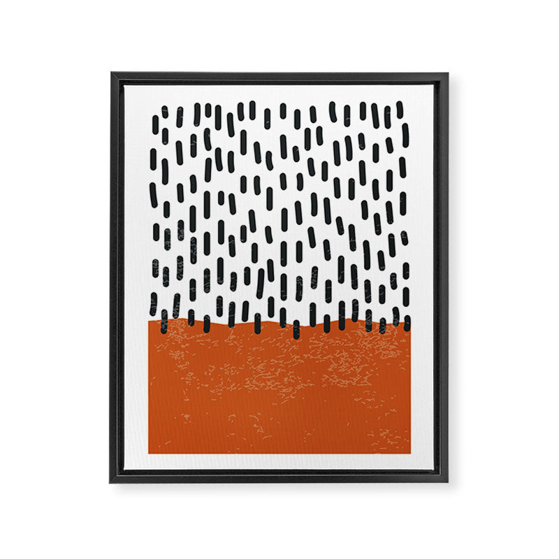 White Background Mid Century Modern Minimalist Rothko Inspired Color Field Red Rain With Lines Geometric Style Framed Canvas Print Gallery Image 6