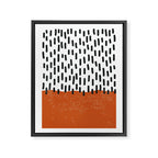 White Background Mid Century Modern Minimalist Rothko Inspired Color Field Red Rain With Lines Geometric Style Framed Canvas Print Gallery Image 6