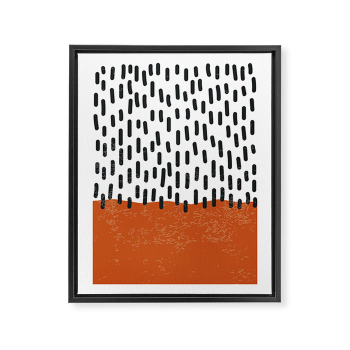 White Background Mid Century Modern Minimalist Rothko Inspired Color Field Red Rain With Lines Geometric Style Framed Canvas Print Gallery Image 1