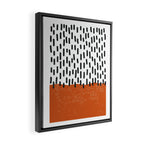 White Background Mid Century Modern Minimalist Rothko Inspired Color Field Red Rain With Lines Geometric Style Framed Canvas Print Gallery Image 2