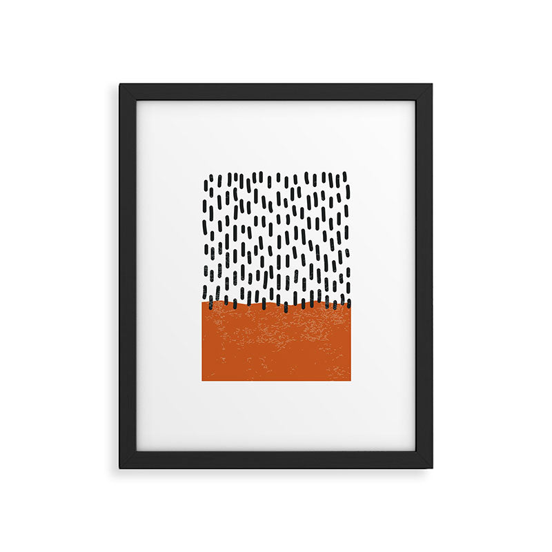 White Background Mid Century Modern Minimalist Rothko Inspired Color Field Red Rain With Lines Geometric Style Framed Art Print Gallery Image 5