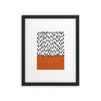 White Background Mid Century Modern Minimalist Rothko Inspired Color Field Red Rain With Lines Geometric Style Framed Art Print Gallery Image 5