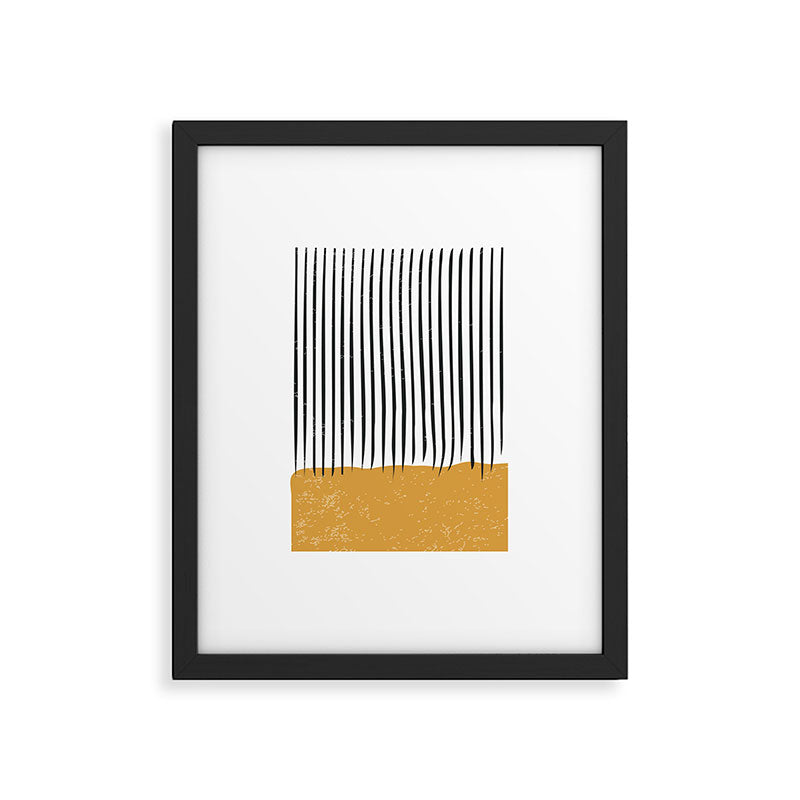 (White Background) Mid Century Modern Minimalist Rothko Inspired Color Field With Lines Geometric Style  Framed Art Print Gallery Image 5
