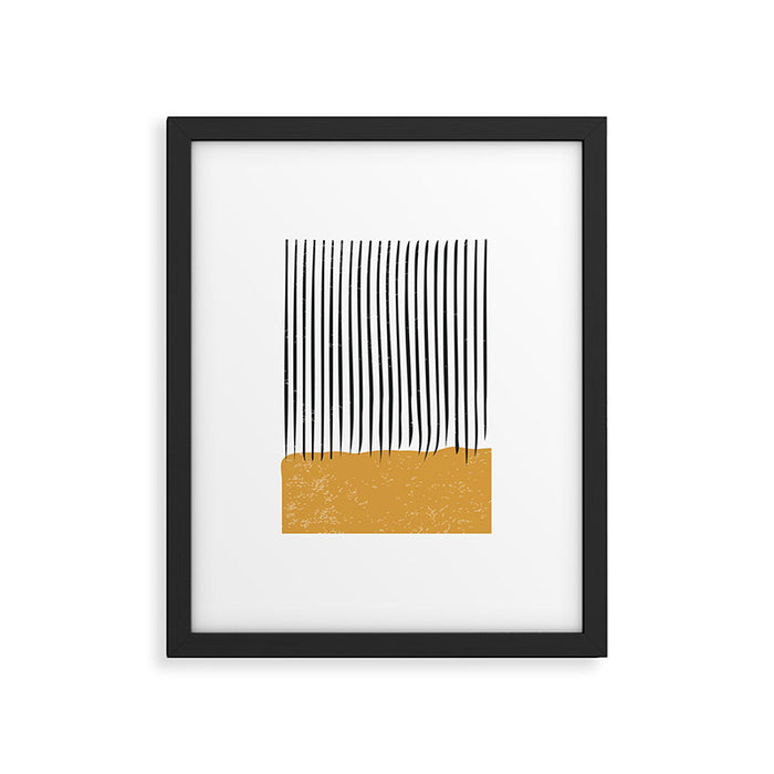 (White Background) Mid Century Modern Minimalist Rothko Inspired Color Field With Lines Geometric Style  Framed Art Print Gallery Image 1