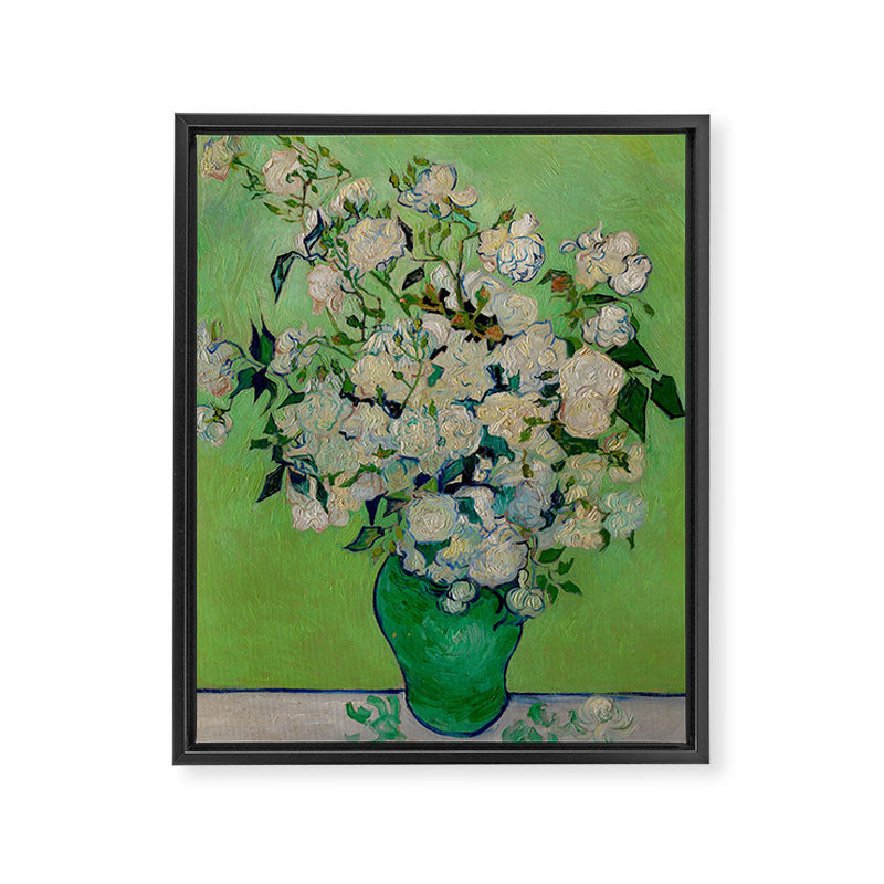 White Rose In A Vase Vincent van Gogh 1890 Oil on Canvas Still Life With Floral Arrangement Framed Canvas Print Gallery Image 6