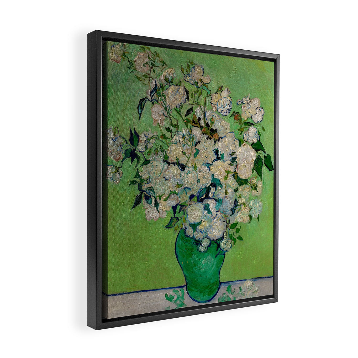 White Rose In A Vase Vincent van Gogh 1890 Oil on Canvas Still Life With Floral Arrangement Framed Canvas Print Gallery Image 2