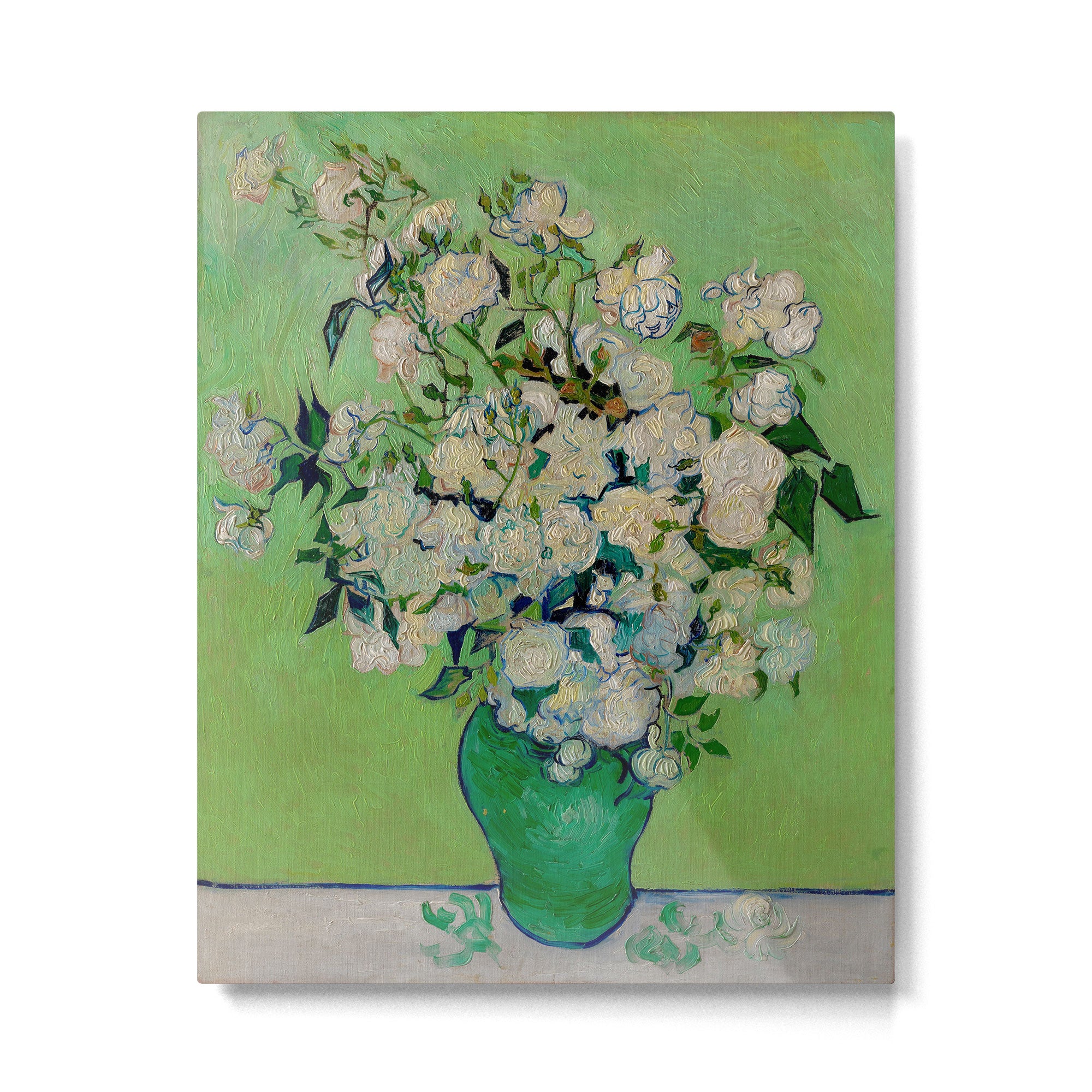 White Rose In A Vase Vincent van Gogh 1890 Oil on Canvas Still Life With Floral Arrangement Metal Print Gallery Image 4