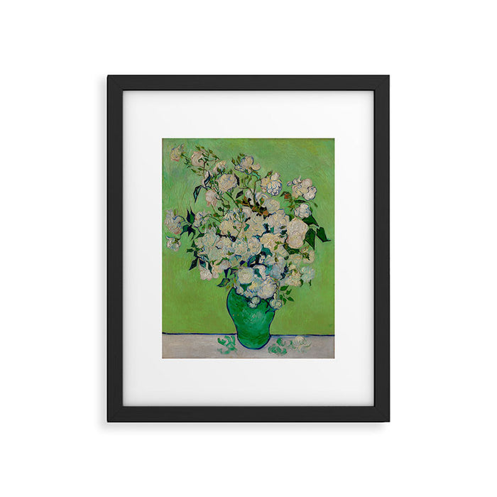 White Rose In A Vase Vincent van Gogh 1890 Oil on Canvas Still Life With Floral Arrangement Framed Art Print Gallery Image 1