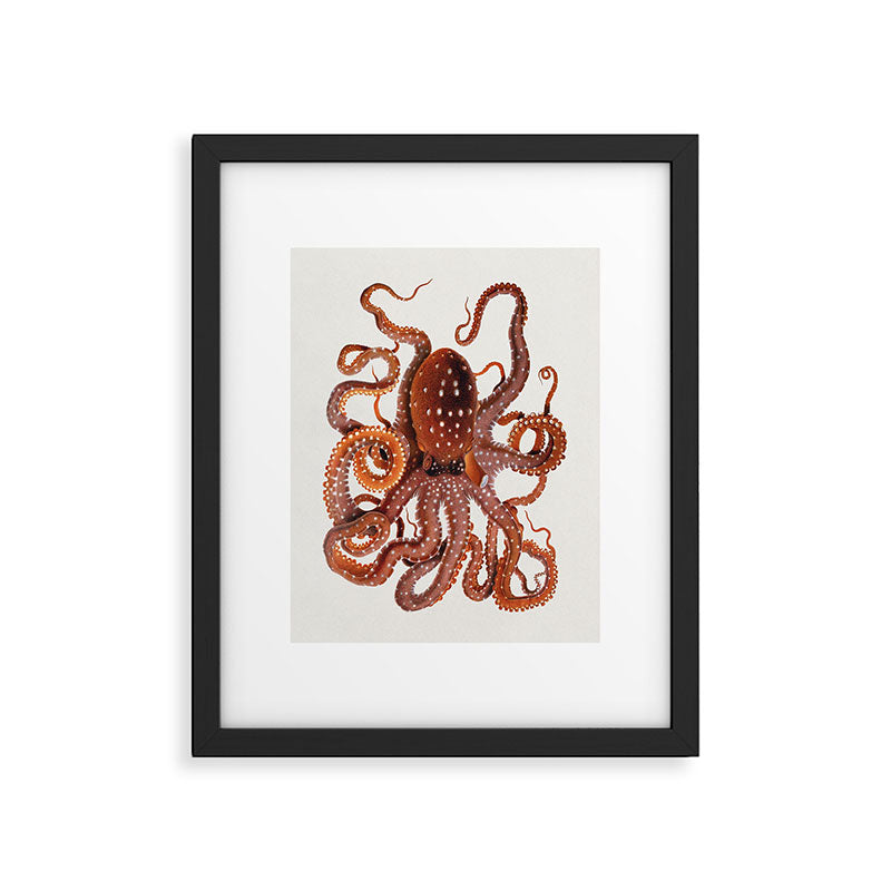 White Spotted Octopus Framed Art Print Gallery Image 5