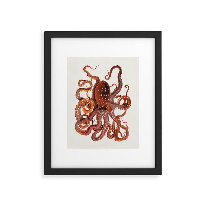 White Spotted Octopus Framed Art Print Gallery Image 1