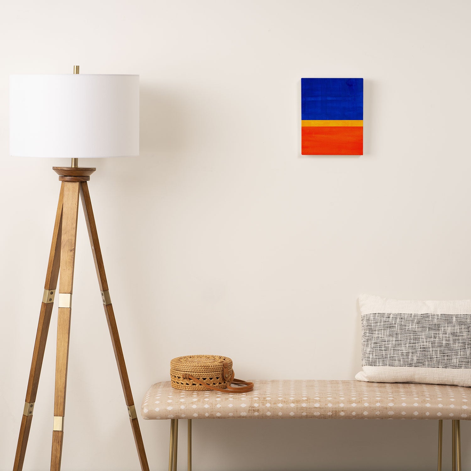 Wide Awake Blue Yellow And Orange Colorfield  Canvas Print Gallery Image 2
