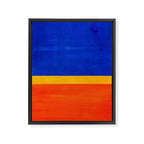 Wide Awake Blue Yellow And Orange Colorfield  Framed Canvas Print Gallery Image 6