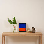 Wide Awake Blue Yellow And Orange Colorfield  Framed Canvas Print Gallery Image 4