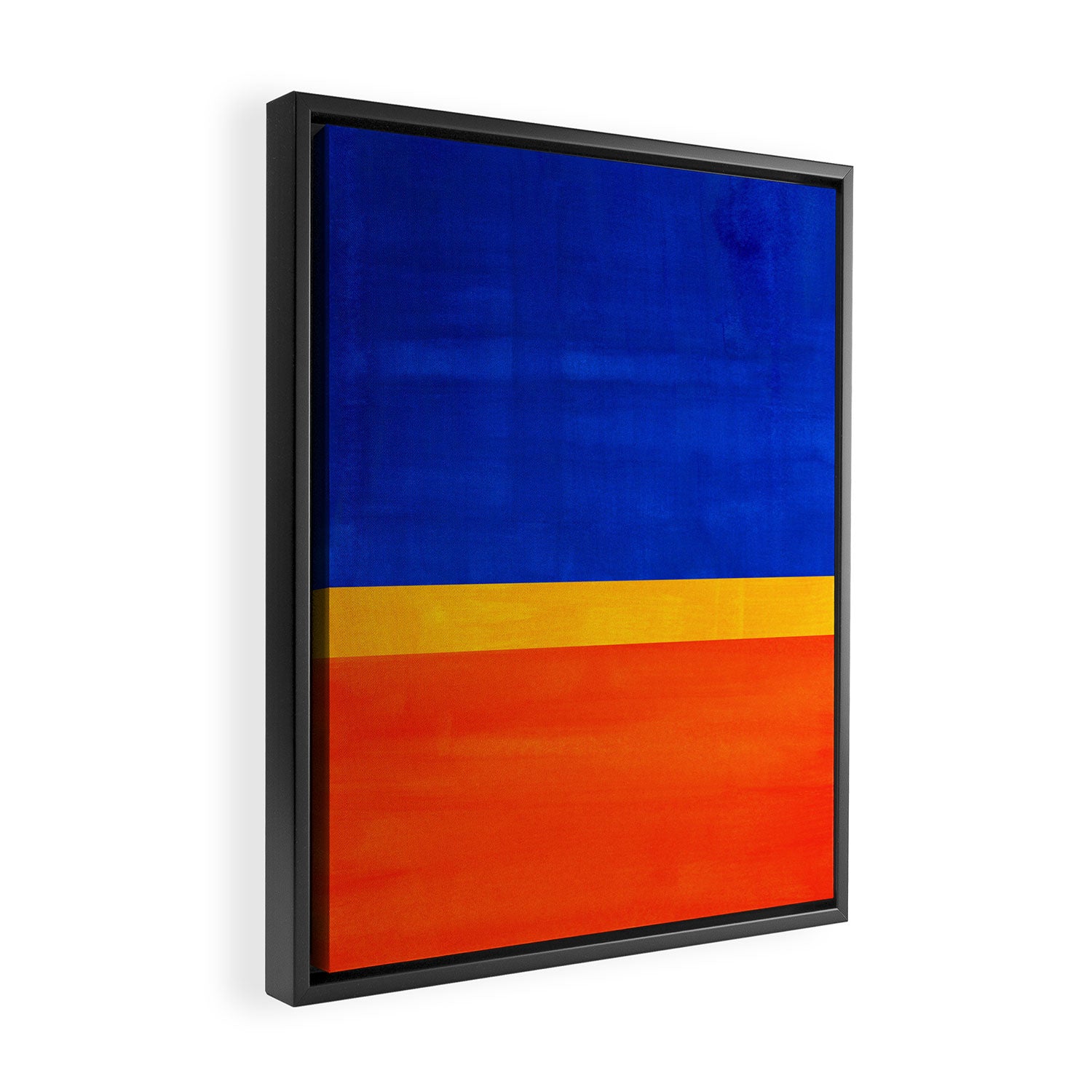Wide Awake Blue Yellow And Orange Colorfield  Framed Canvas Print Gallery Image 2