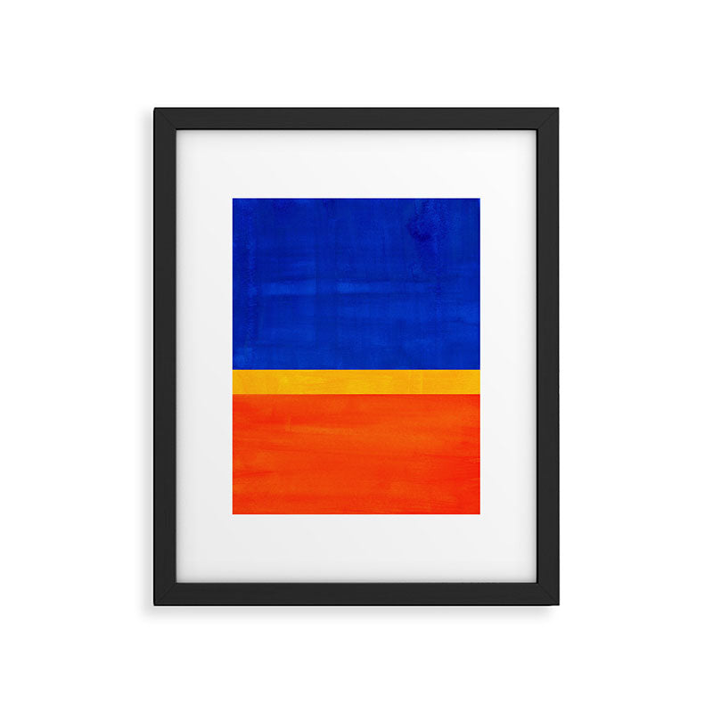 Wide Awake Blue Yellow And Orange Colorfield  Framed Art Print Gallery Image 5