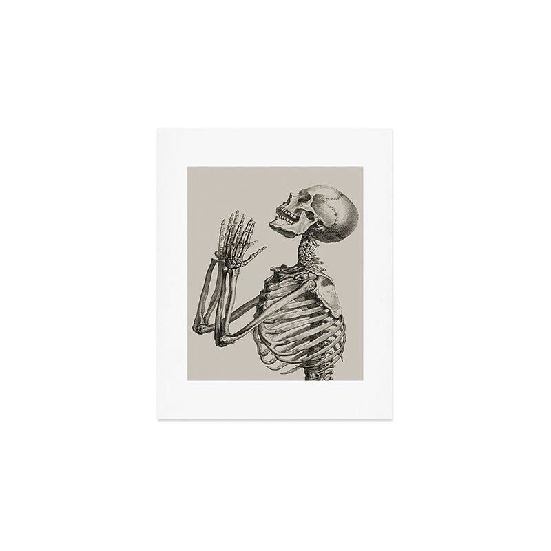 William Cheselden, Osteographia (The Anatomy of Bones), London, 1733 Praying Skeleton Art Print Gallery Image 1