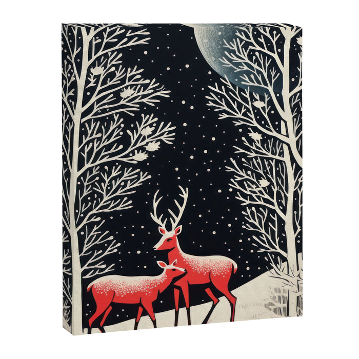 Winter Deer Pair Canvas Print Gallery Image 1