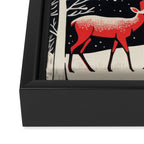 Winter Deer Pair Framed Canvas Print Gallery Image 3