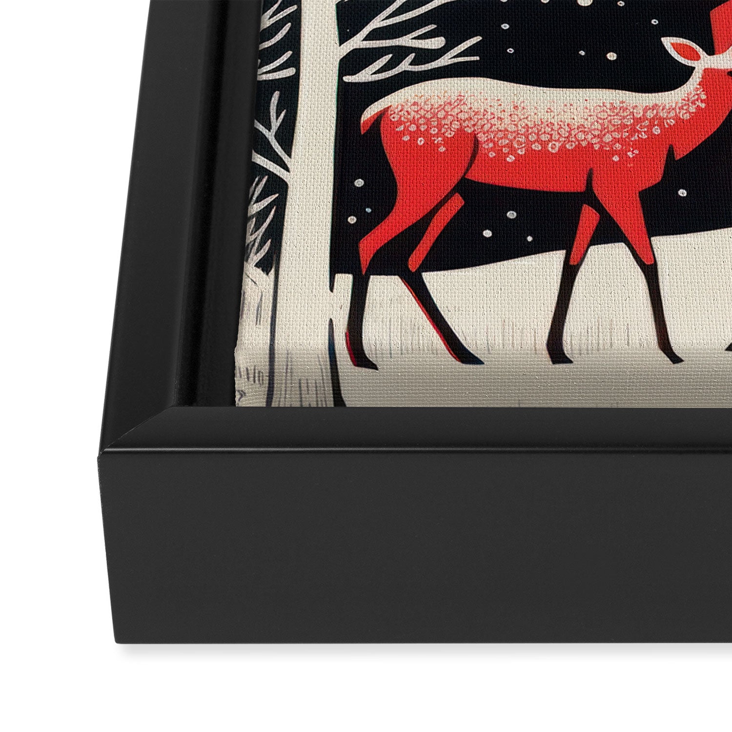 Winter Deer Pair Framed Canvas Print Gallery Image 3