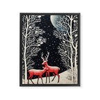 Winter Deer Pair Framed Canvas Print Gallery Image 6