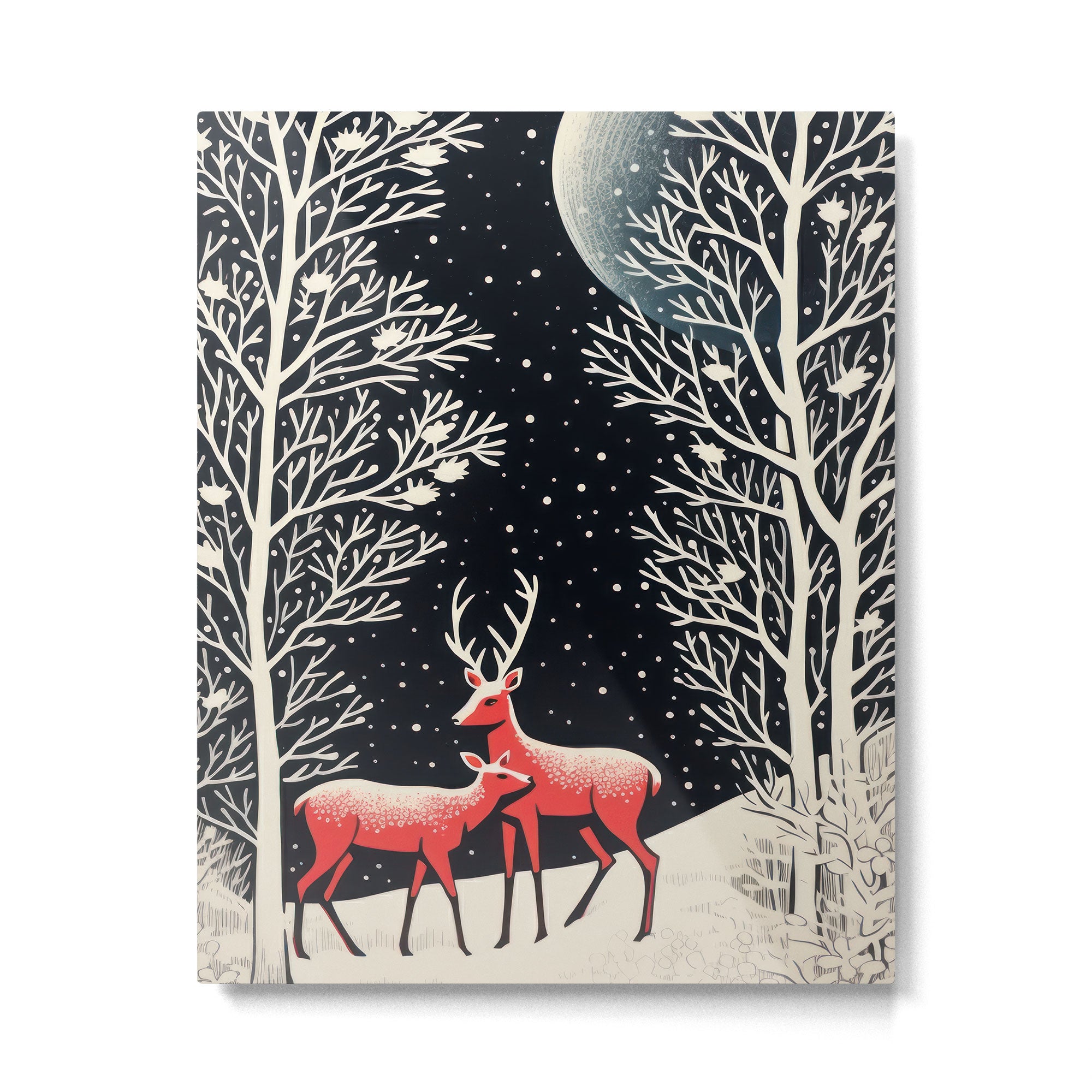 Winter Deer Pair Metal Print Gallery Image 4