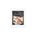 Winter River Fox Art Print Gallery Image 1