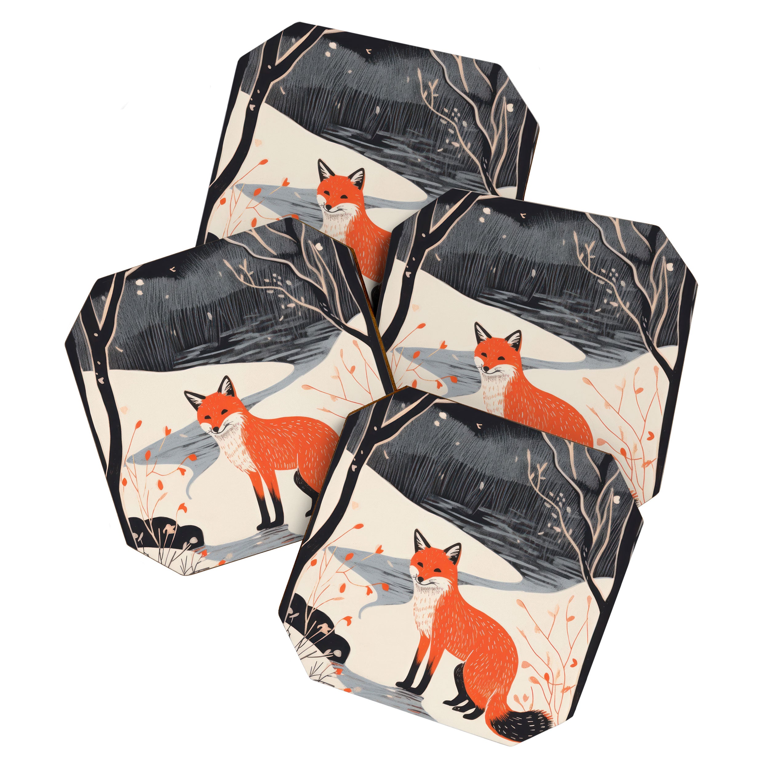 Winter River Fox Coaster Gallery Image 1
