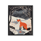 Winter River Fox Framed Canvas Print Gallery Image 6