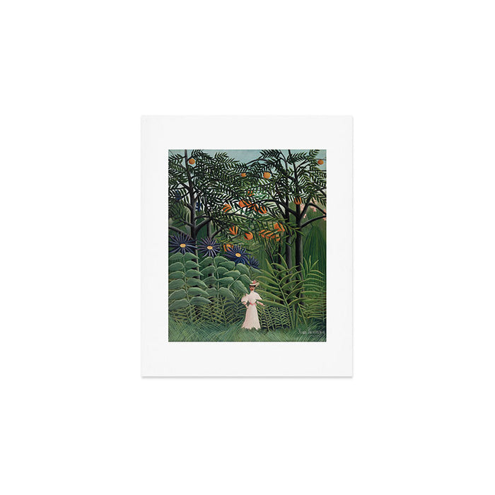 Woman Walking in an Exotic Forest (Femme se promenant dans une foreÌt exotique) (1905) by Henri Rousseau.  Art Print Gallery Image 1