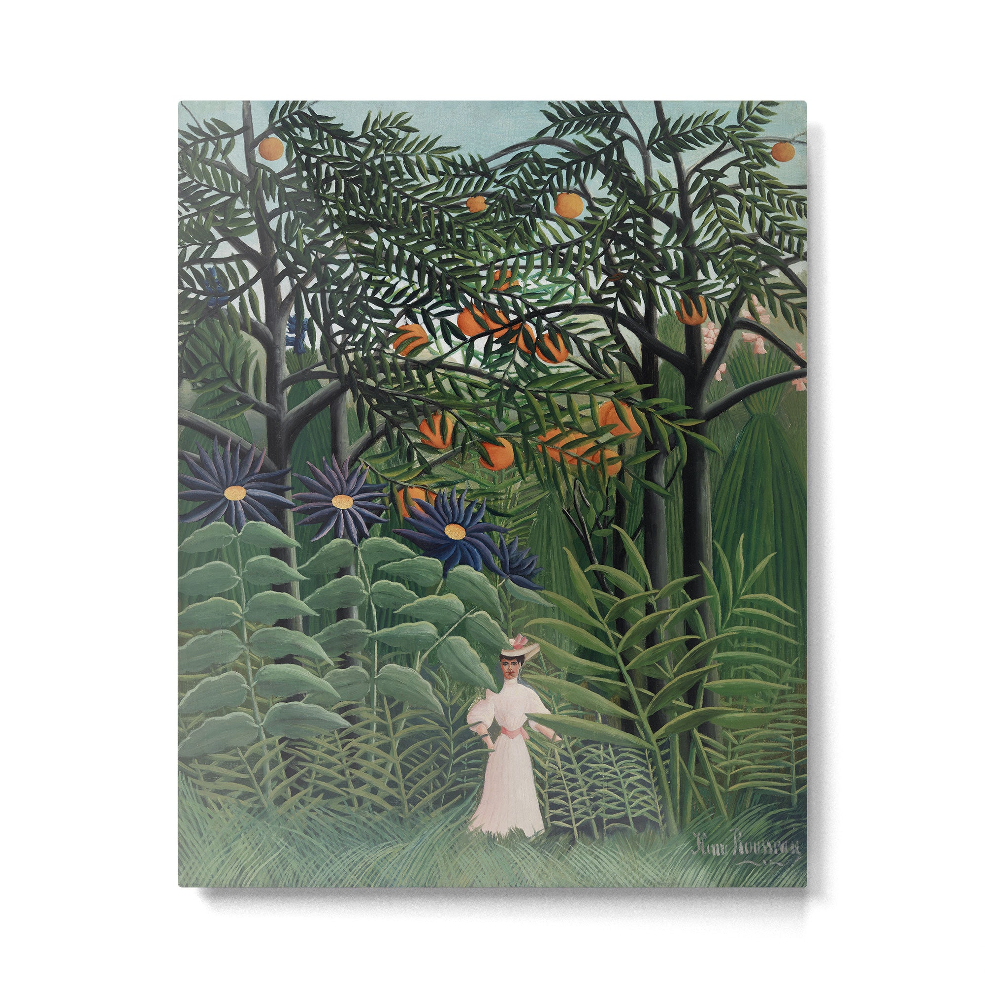 Woman Walking in an Exotic Forest (Femme se promenant dans une foreÌt exotique) (1905) by Henri Rousseau.  Metal Print Gallery Image 4