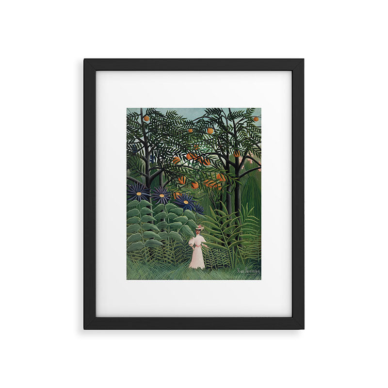 Woman Walking in an Exotic Forest (Femme se promenant dans une foreÌt exotique) (1905) by Henri Rousseau.  Framed Art Print Gallery Image 5