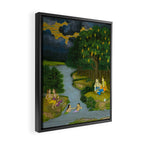 Women enjoying the river at the forestâs edge Indian Miniature Painting  Framed Canvas Print Gallery Image 2