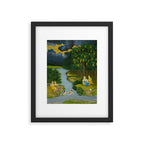 Women enjoying the river at the forestâs edge Indian Miniature Painting  Framed Art Print Gallery Image 5
